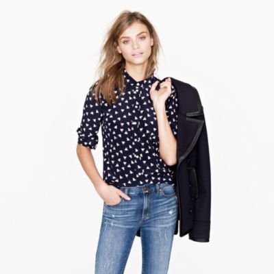 Silk boy shirt in French hen