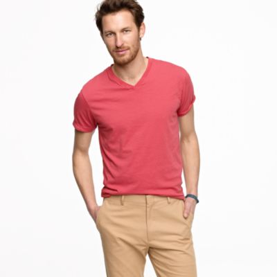 Broken-in V-neck tee in slim fit