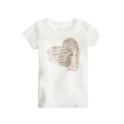 Girls' sequin heart tee