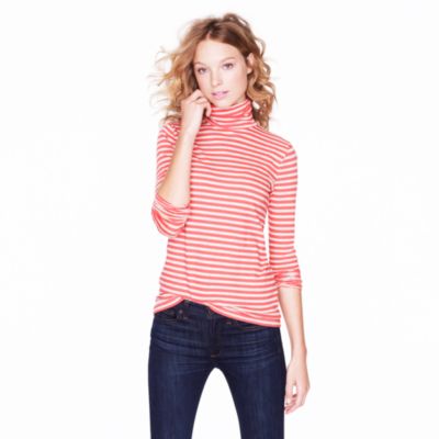 Tissue turtleneck tee in stripe