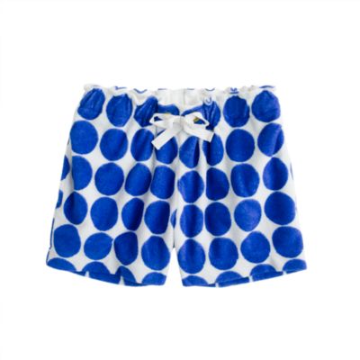 Girls' terry drawstring short in big dot