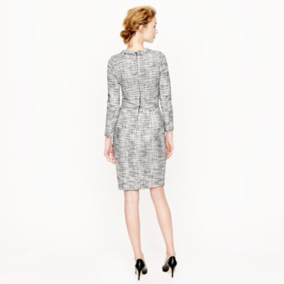 Long-sleeve tweed dress
