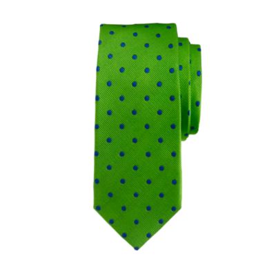 Boys' silk tie in lime print