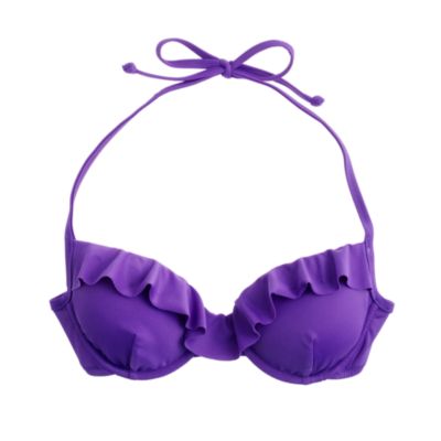 Ruffled underwire halter top