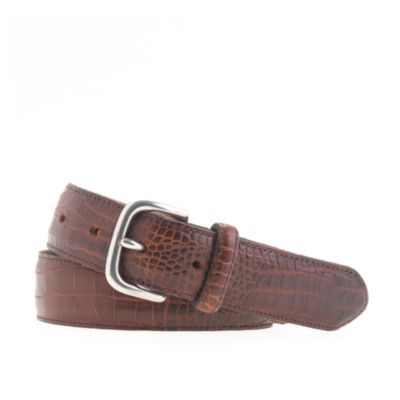 Crocodile-embossed belt