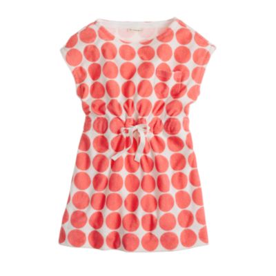 Girls' terry pocket dress in dot