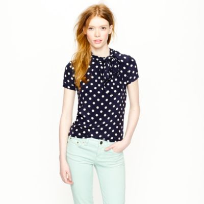 Tie-neck top in dot