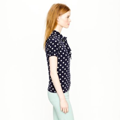 Tie-neck top in dot