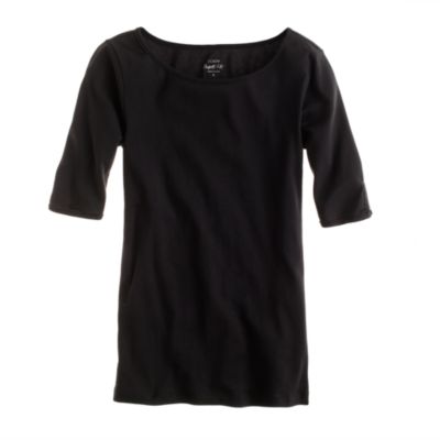 Perfect-fit boatneck button tee
