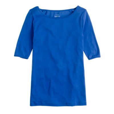 Perfect-fit boatneck button tee