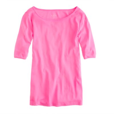 Perfect-fit boatneck button tee