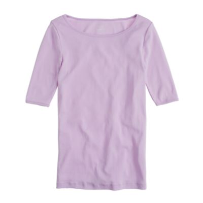 Perfect-fit boatneck button tee