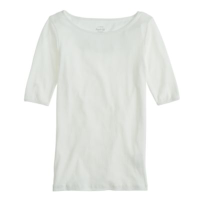 Perfect-fit boatneck button tee