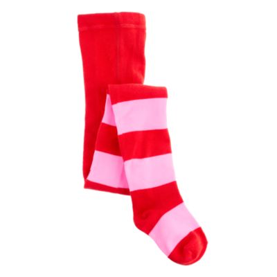Girls' rugby-stripe tights