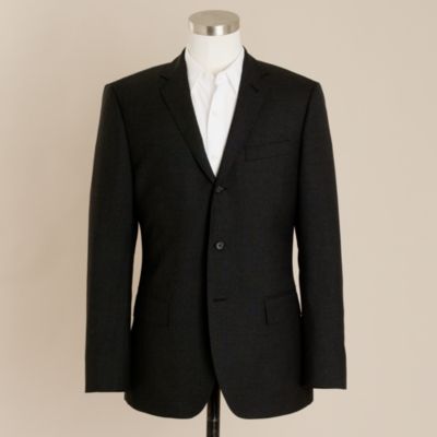 Ludlow three-button suit jacket with center vent in Italian wool