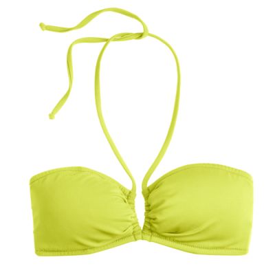 Ruched halter bandeau top