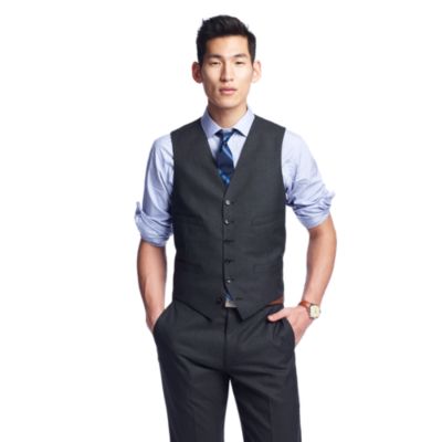 Suit vest in pinstripe Italian wool