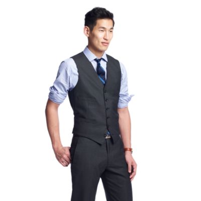 Ludlow suit vest in pinstripe Italian wool