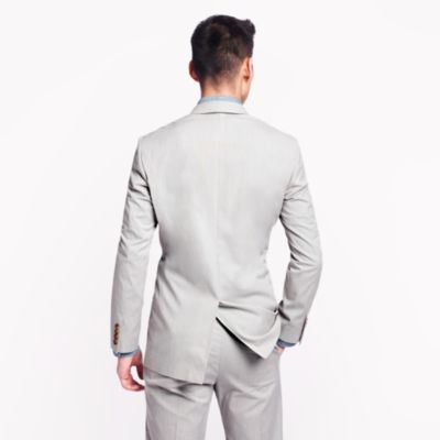 Ludlow suit jacket with center vent in fine-stripe cotton
