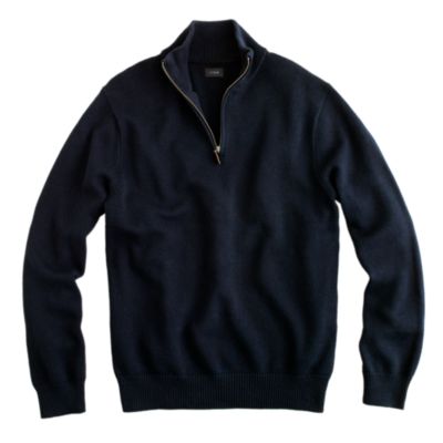 Cotton-cashmere half-zip sweater