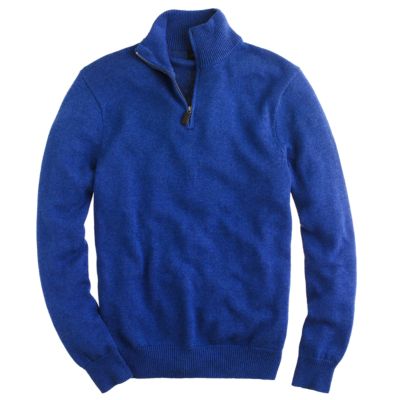 Tall cotton-cashmere half-zip sweater