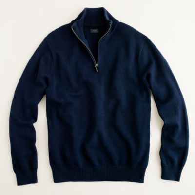 Cotton-cashmere half-zip sweater