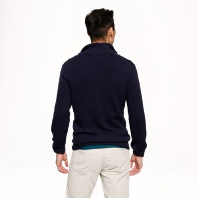 Tall cotton-cashmere half-zip sweater