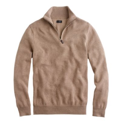 Cotton-cashmere half-zip sweater