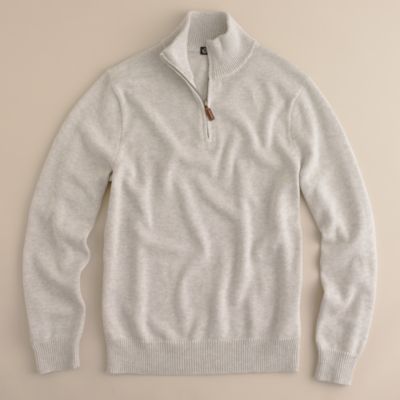 Cotton-cashmere half-zip sweater