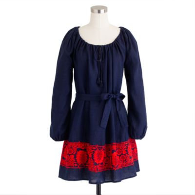 Linen embroidered tunic