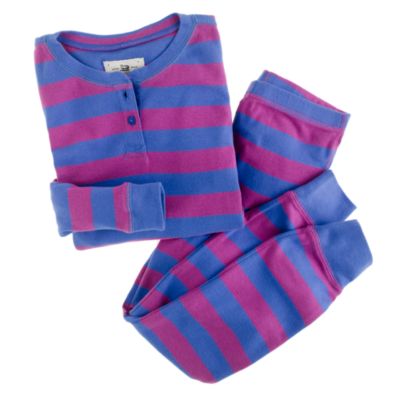 Girls' long-sleeve sleep set in stripe
