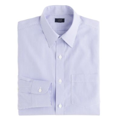 Slim non-iron dress shirt in peri stripe