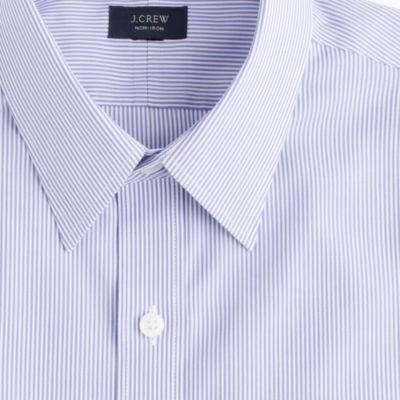 Slim non-iron dress shirt in peri stripe