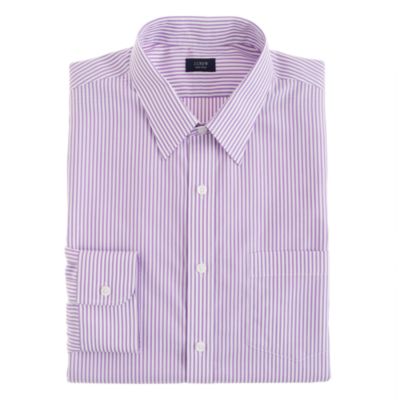 Slim non-iron dress shirt in violet stripe