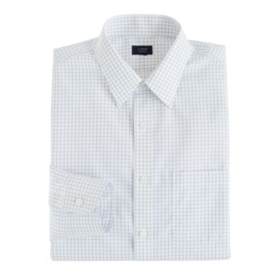 Slim non-iron dress shirt in baltic check