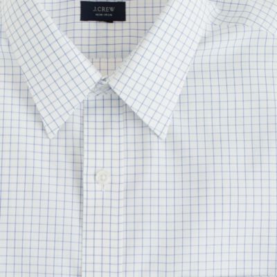 Slim non-iron dress shirt in baltic check