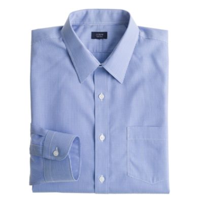 Slim non-iron dress shirt in baltic microgingham