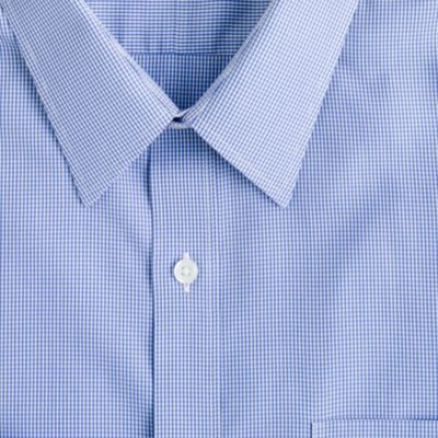 Slim non-iron dress shirt in baltic microgingham