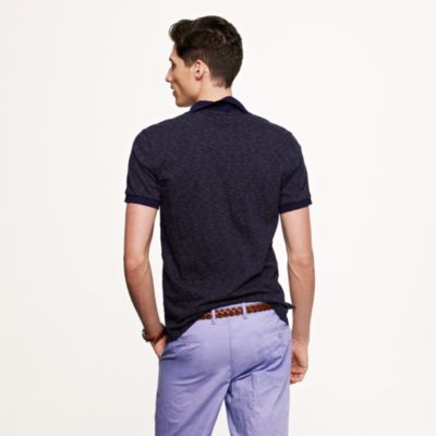 Slub jersey polo in Gatlin green stripe