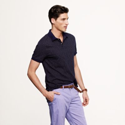 Slub jersey polo in Gatlin green stripe