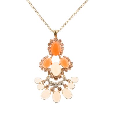 Cabochon fan pendant necklace