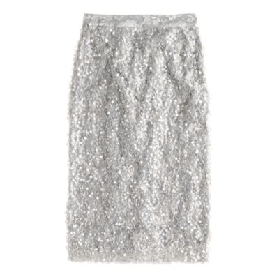 Collection sequin lace pencil skirt