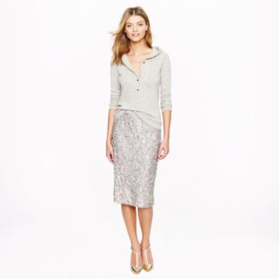 Collection sequin lace pencil skirt