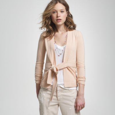 Cashmere tie-front cardigan