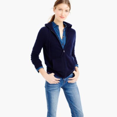 Collection cashmere zip-front hoodie - j.crew