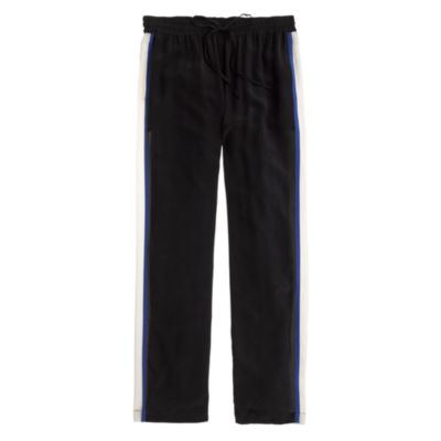 Silk crepe colorblock pant