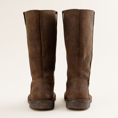Girls' suede midheight riding boots