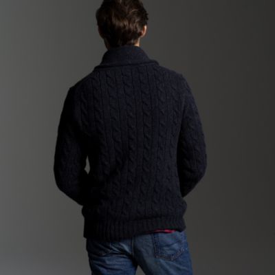 Wool-cashmere cable cardigan