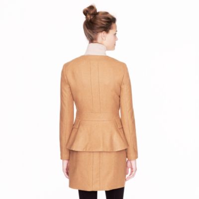 Wool-cashmere peplum coat