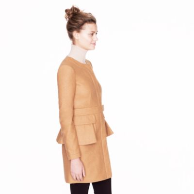 Wool-cashmere peplum coat